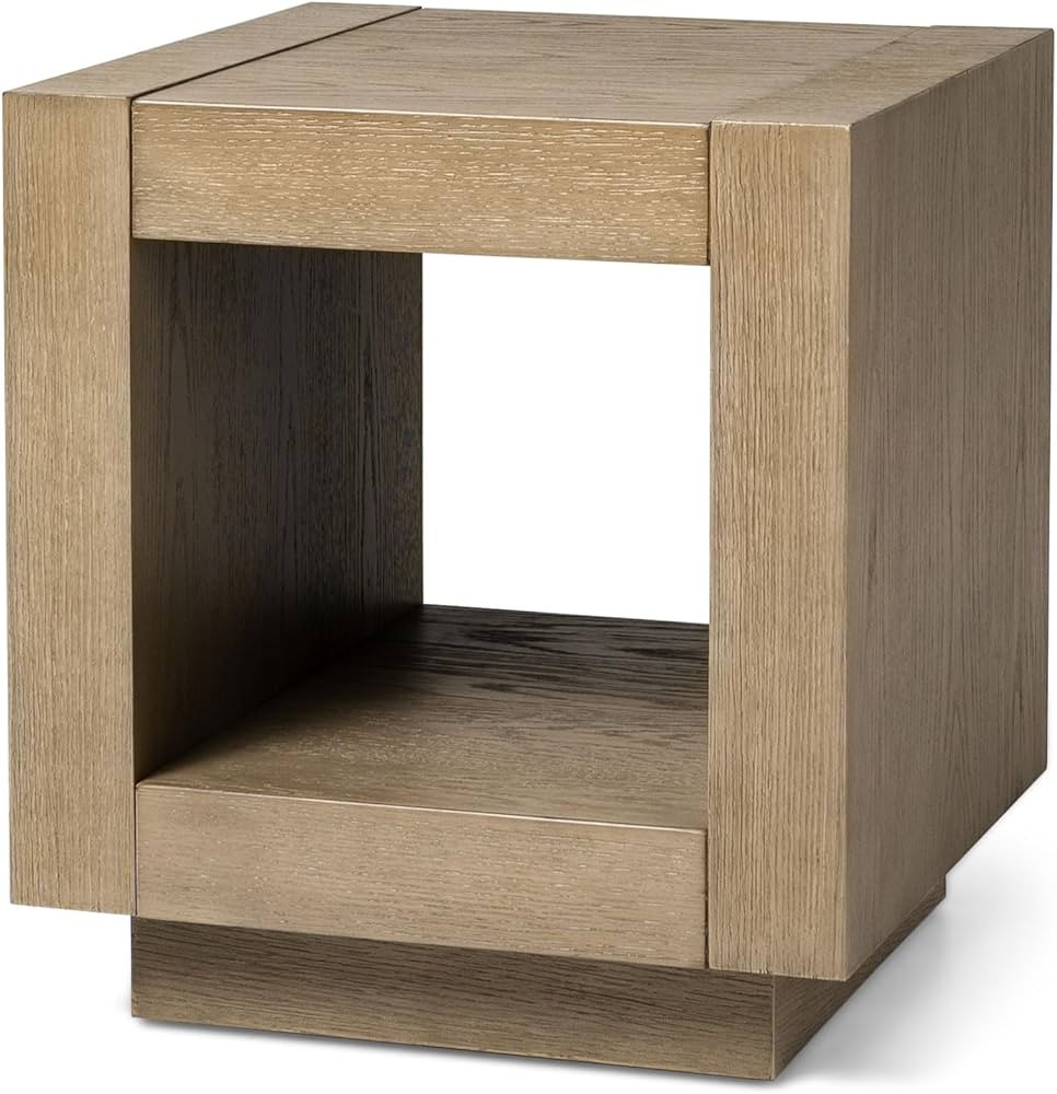 Maven Lane Artemis 2 Tiered Tall Square Contemporary Wooden Side Table with Shelf Storage for Liv... | Amazon (US)