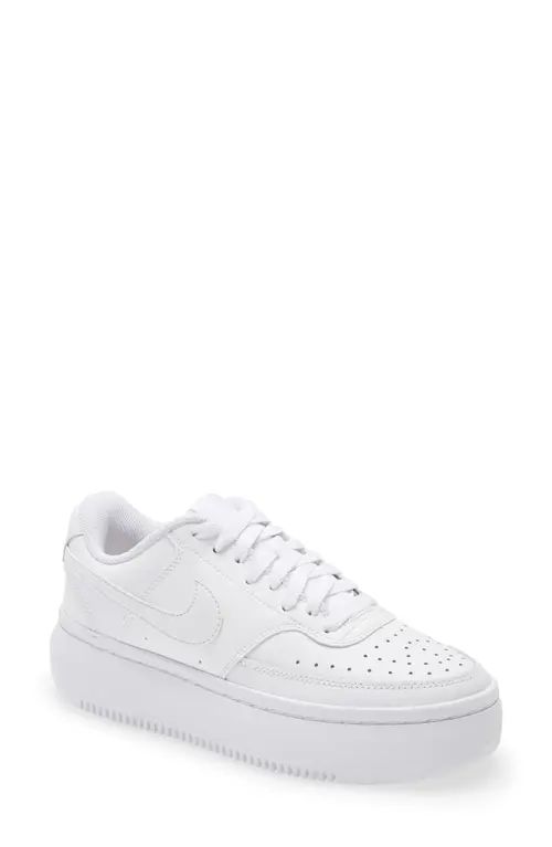 Nike Court Vision Alta Platform Sneaker in White/white at Nordstrom, Size 5 | Nordstrom