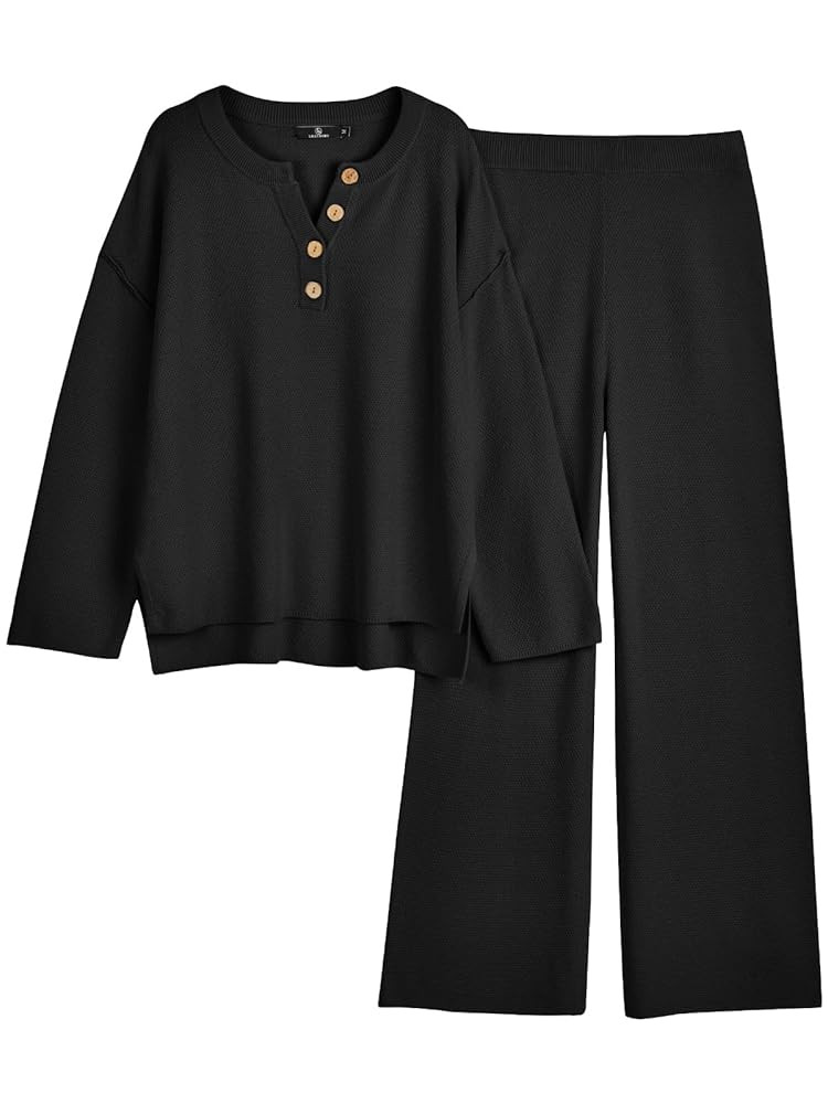 LILLUSORY Women's 2 Piece Lounge Sets Oversized Slouchy Matching Cozy Knit Sets | Amazon (US)