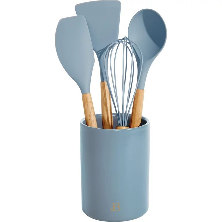 Beautiful By Drew Barrymore Kitchen Utensil  5 Piece Set with Silicone Tools and Crock, Cornflowe... | Walmart (US)