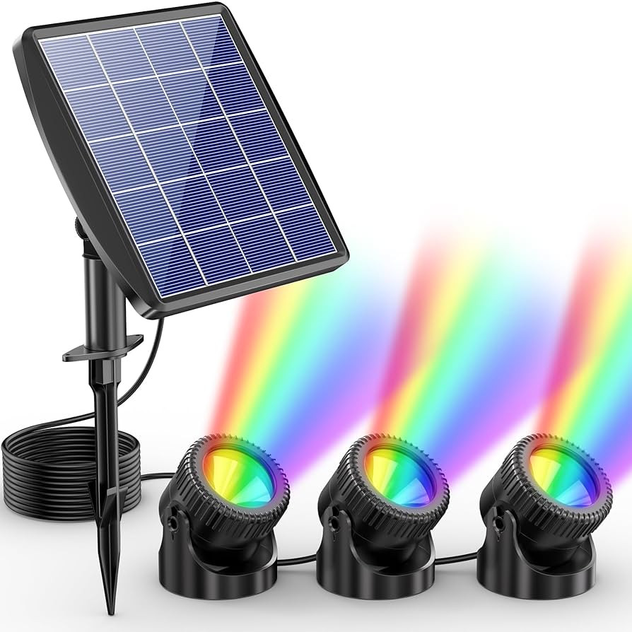 POPOSOAP Luces solares para estanque, luces LED RGB impermeables IP68, batería de 2200 mAh, luz ... | Amazon (US)
