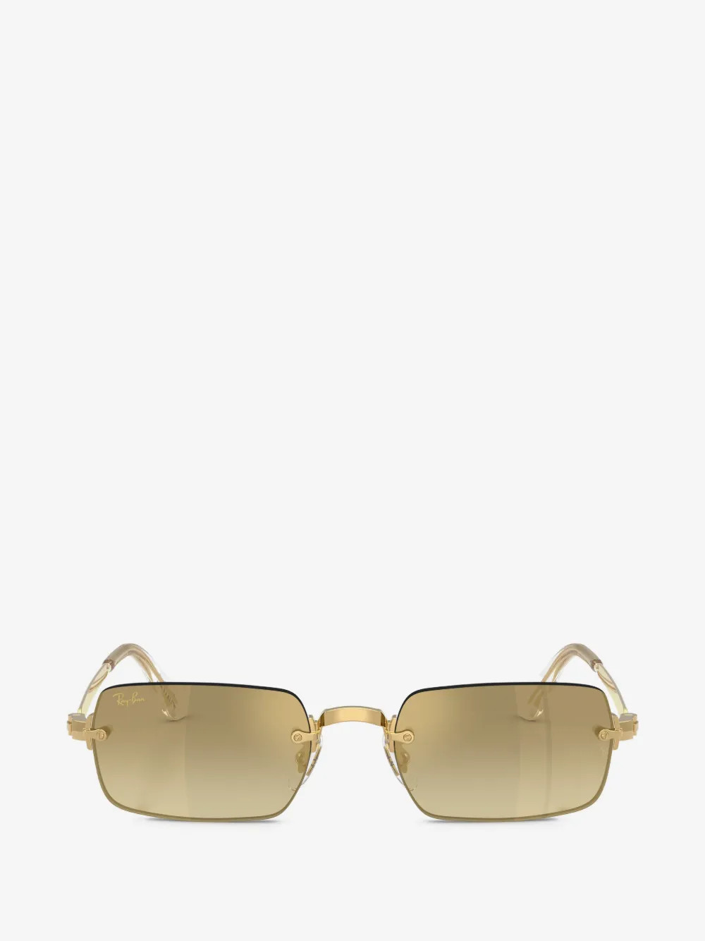 Ray-Ban x A$AP Rocky rectangle-frame sunglasses - Gold | Farfetch Global
