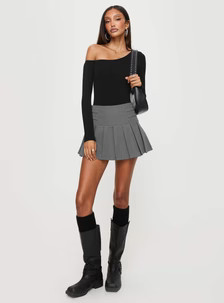 Cartwright Mini Skirt Charcoal | Princess Polly US