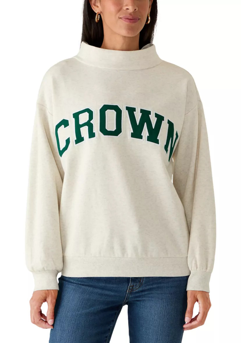 Women's Long Sleeve Mock Neck Sweatshirt | Belk