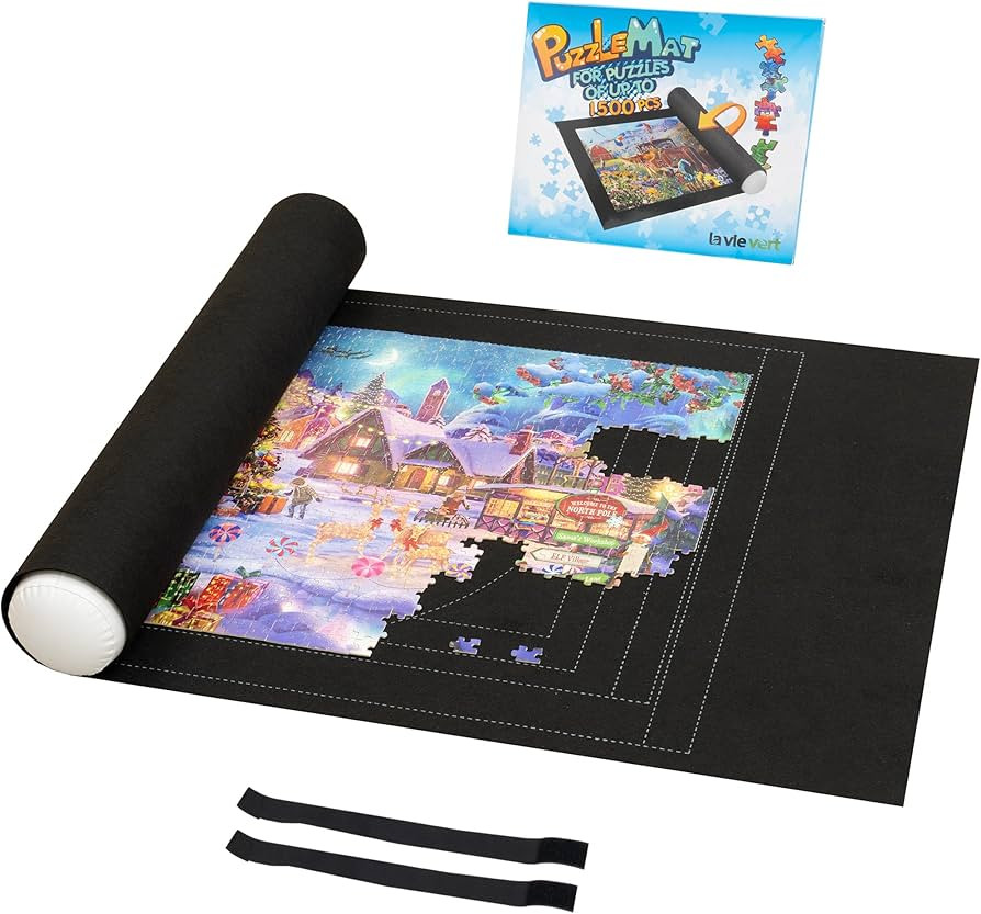 Lavievert 1500 Piece Jigsaw Puzzle Mat Roll Up with Unique Auxiliary Line Design, Portable Puzzle... | Amazon (US)