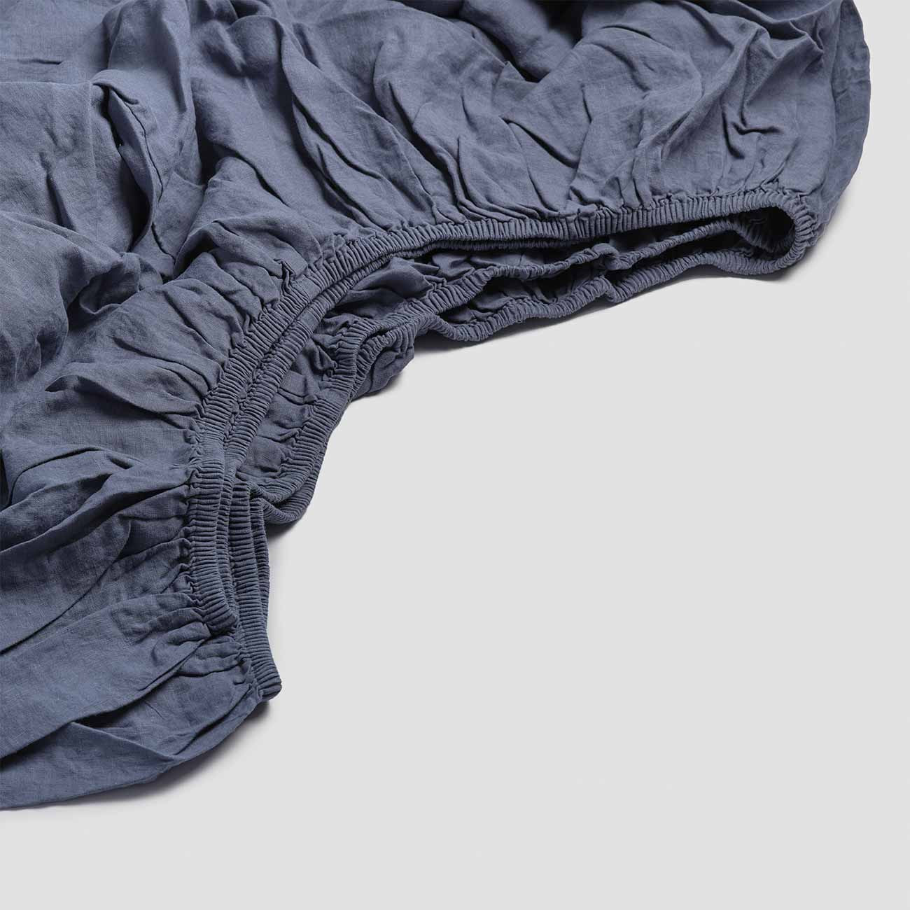 Blueberry 100% Linen Fitted Sheet | Piglet