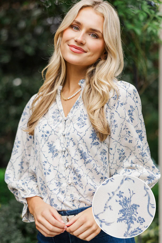 A Clear Mind Cream Floral Blouse | The Mint Julep Boutique