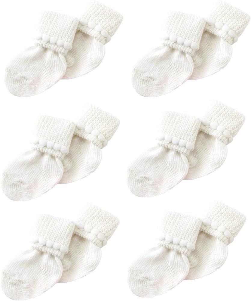 Amazon.com: Nurses Choice White Newborn Baby Socks Includes 6 Pairs of Unisex Cotton Socks: Cloth... | Amazon (US)