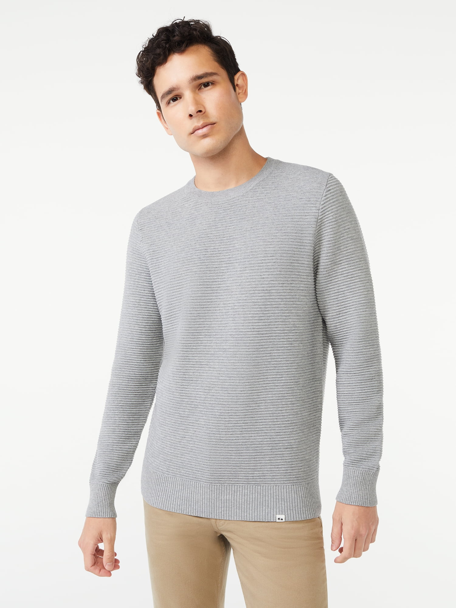 Free Assembly Men's Ottoman Rib Crewneck Pullover Sweatshirt | Walmart (US)
