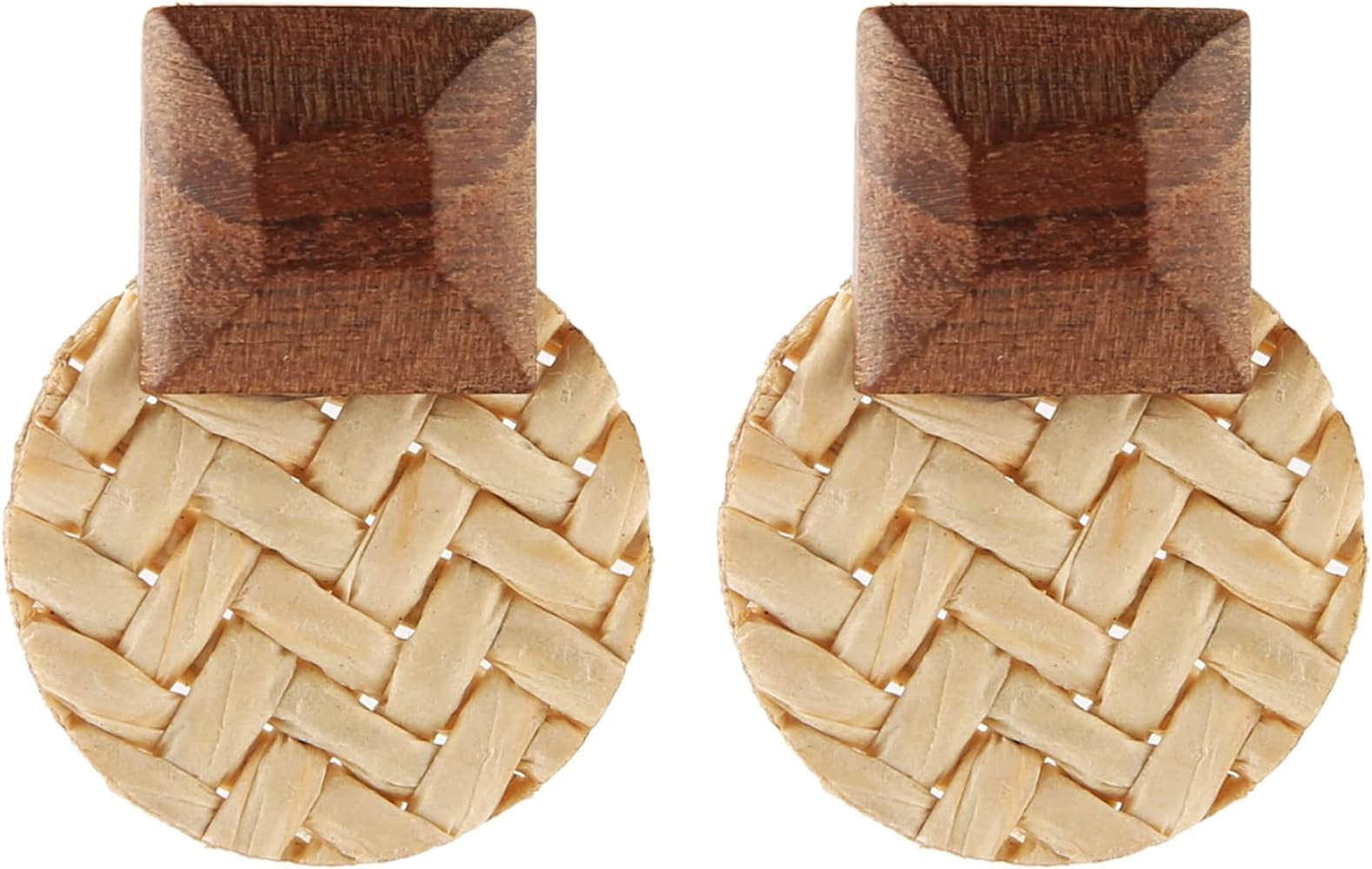 STWTR Women's Natural Wood Earrings Variety of Fashion Earrings Love Minimalist Retro Earring Set... | Amazon (US)