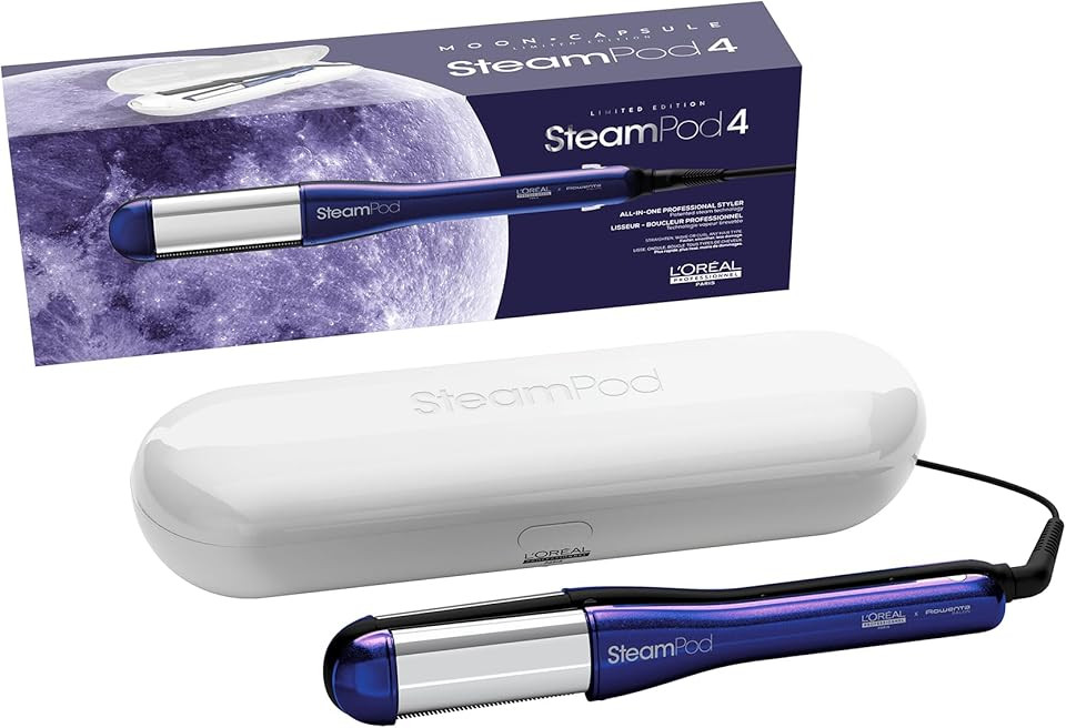 SteamPod 4 - ÉDITION LIMITÉE MOON CAPSULE - Lisseur Boucleur Vapeur Professionnel + Vanity Case... | Amazon (FR)