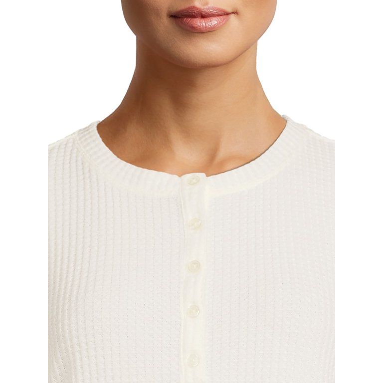 Time And Tru Women's Waffle Henley Top | Walmart (US)