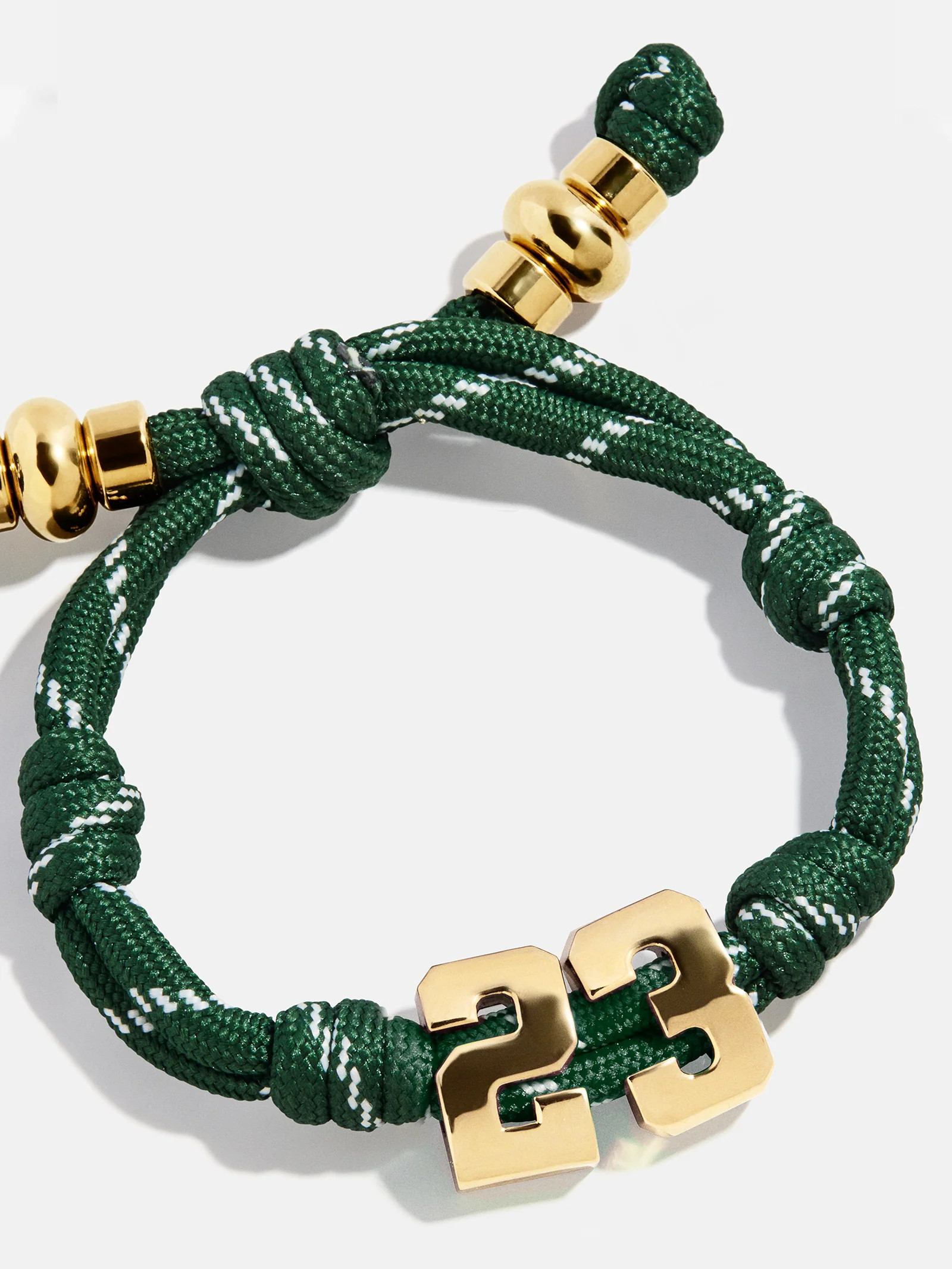Knotty Varsity Number Custom Bracelet - Dark Green Double Digit | BaubleBar