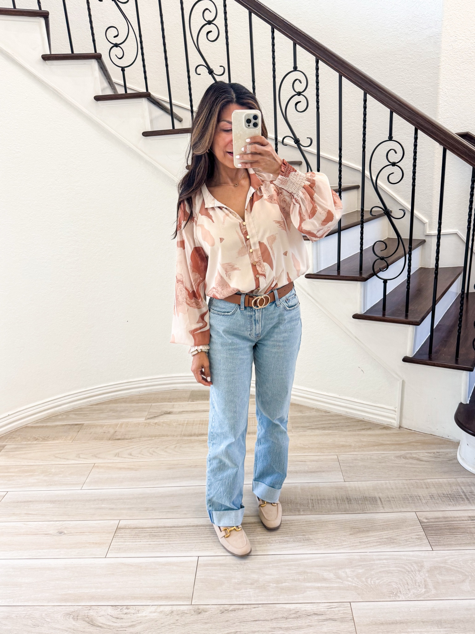 Top in small
Jeans size down runs big. Wearing 25 short length. Wash is light double cuff. 
Shoes tts.

#LTKStyleTip #LTKSaleAlert #LTKWatchNow