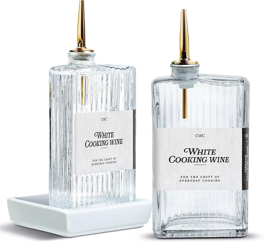 COOK WITH COLOR Olive Oil Dispenser Bottle - 2 Pk Glass Oil Dispenser for Kitchen - Condiment, Co... | Amazon (US)