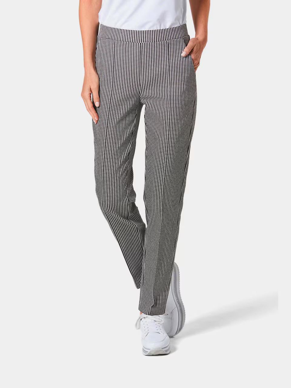 Goldner Regular Broek 'Martha' in Zwart, Wit | ABOUT YOU | ABOUT YOU NL