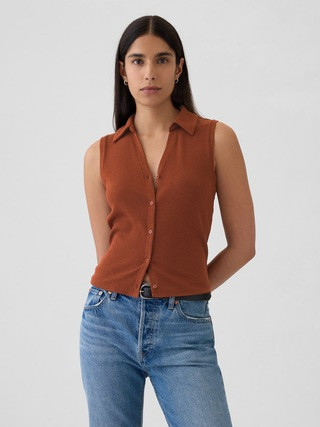 Modern Rib Cropped Polo Shirt | Gap (US)