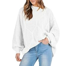 ANRABESS Women's Oversized Sweaters Long Sleeve Crewneck Chunky Cable Knit Fall Slouchy Pullover ... | Amazon (US)
