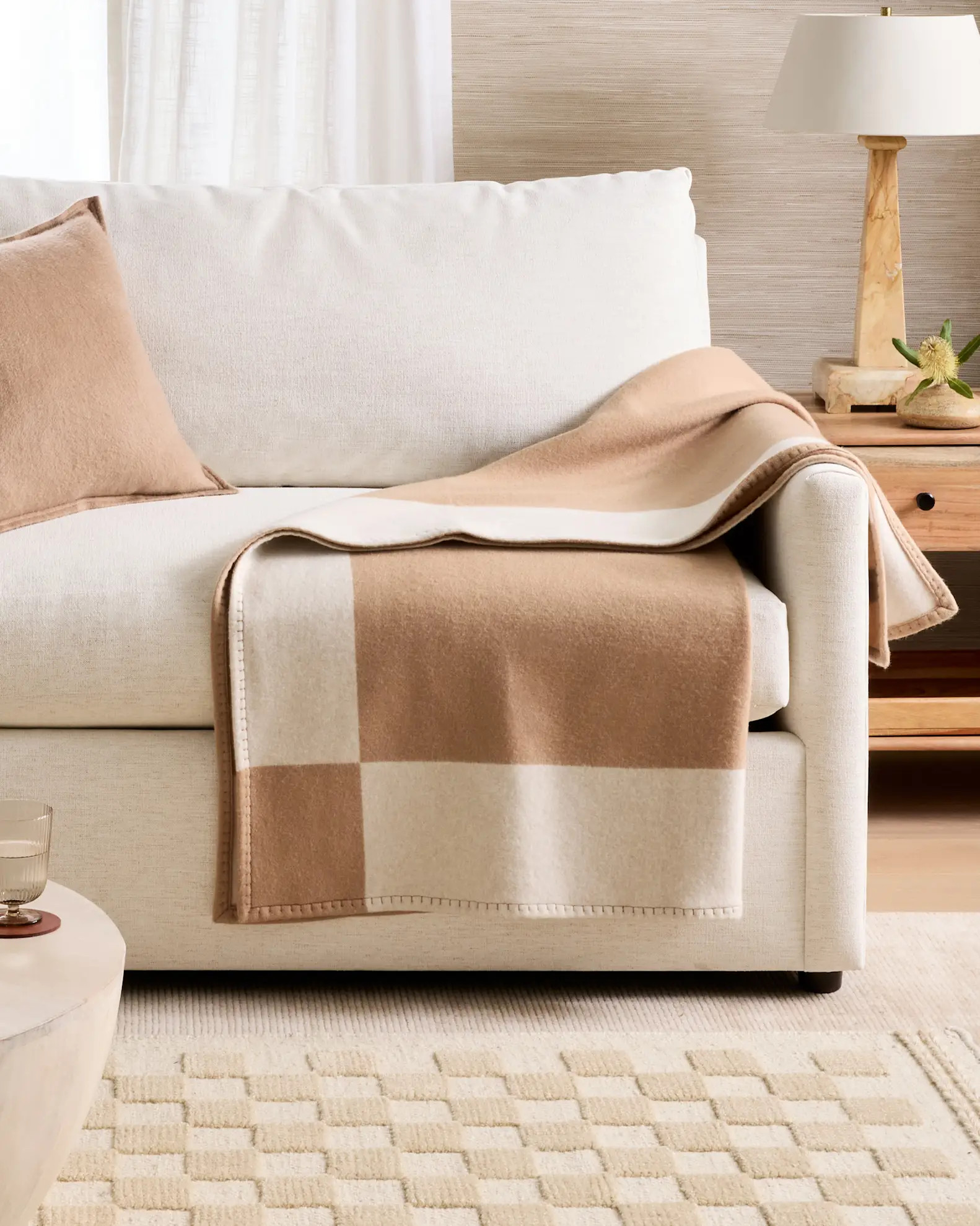 Merino Wool & Cashmere Luxury Throw in Camel | Quince