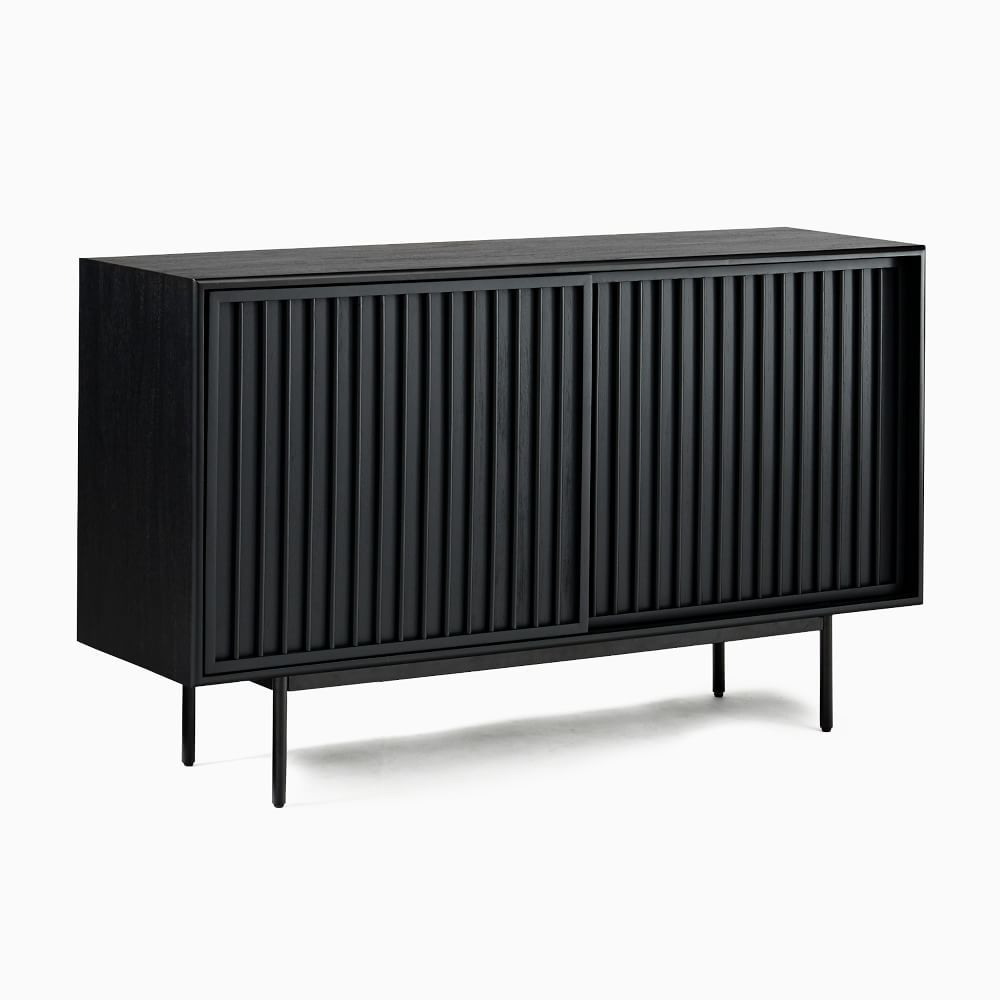 Slatted Buffet, Black, Black | West Elm (US)