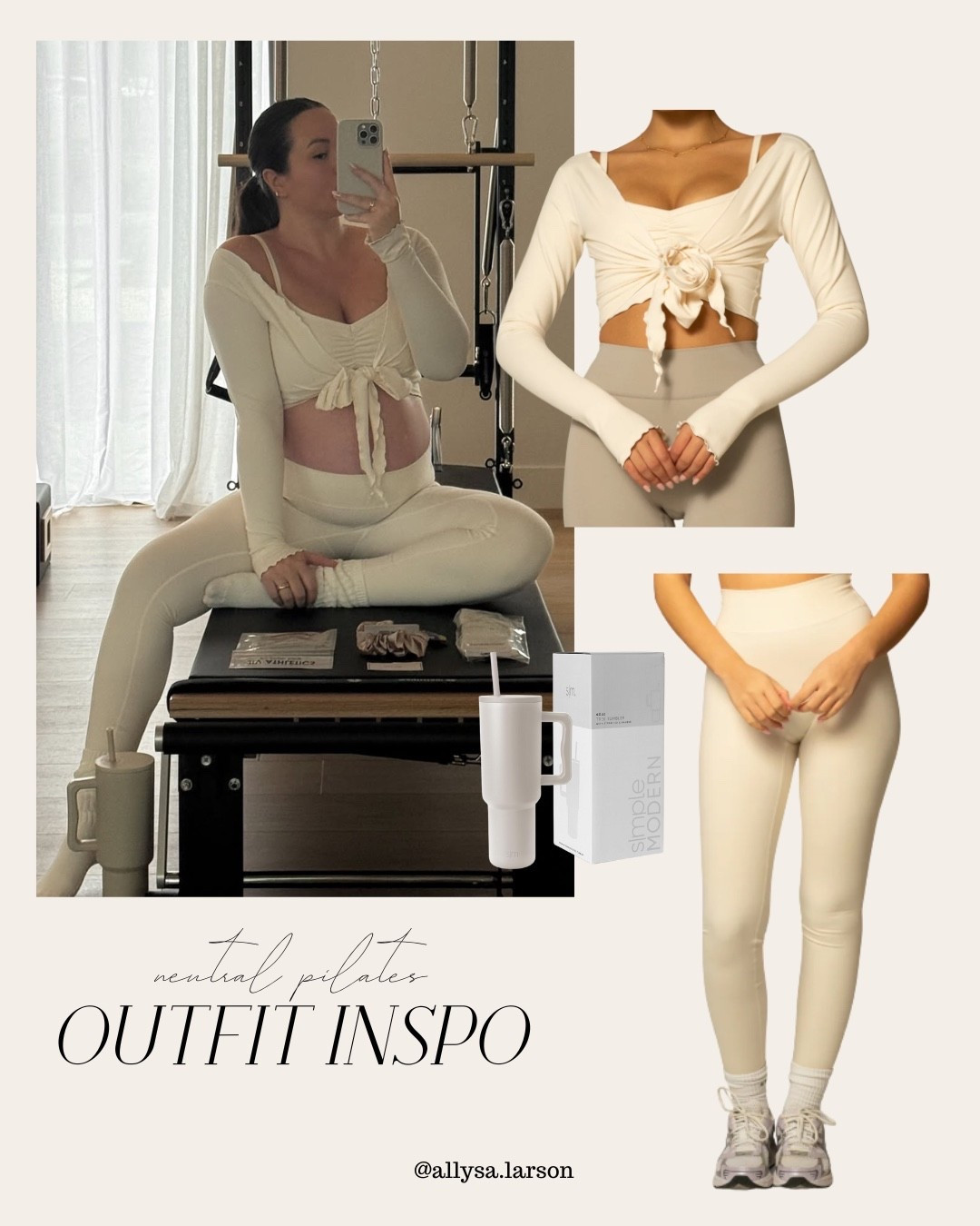 What I’m wearing for pilates 8 months pregnant - love this wrap top from 437!

#LTKActive #LTKSeasonal #LTKBump