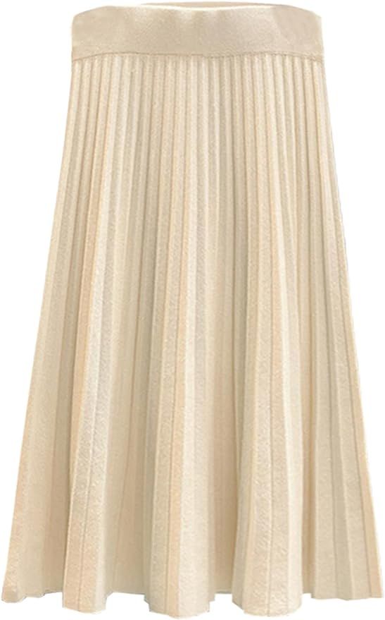 Women's Pleated Knit Sweater Midi Skirts | Amazon (US)