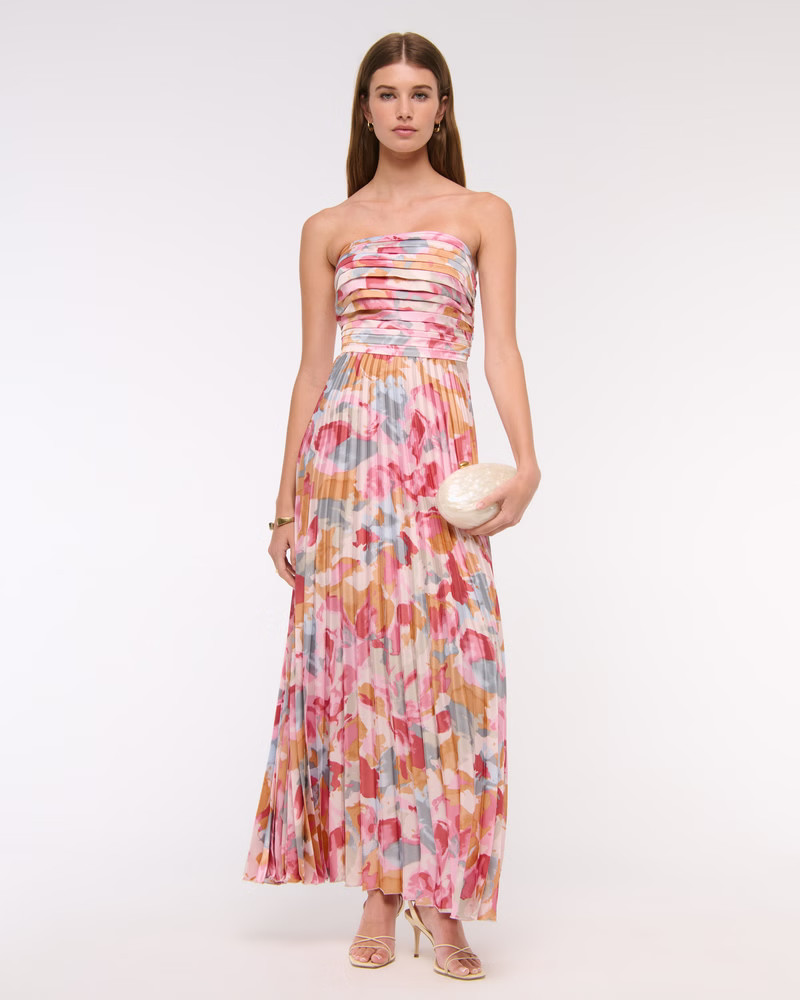 Women's The A&F Giselle Strapless Drama Maxi Dress | Women's New Arrivals | Abercrombie.com | Abercrombie & Fitch (US)