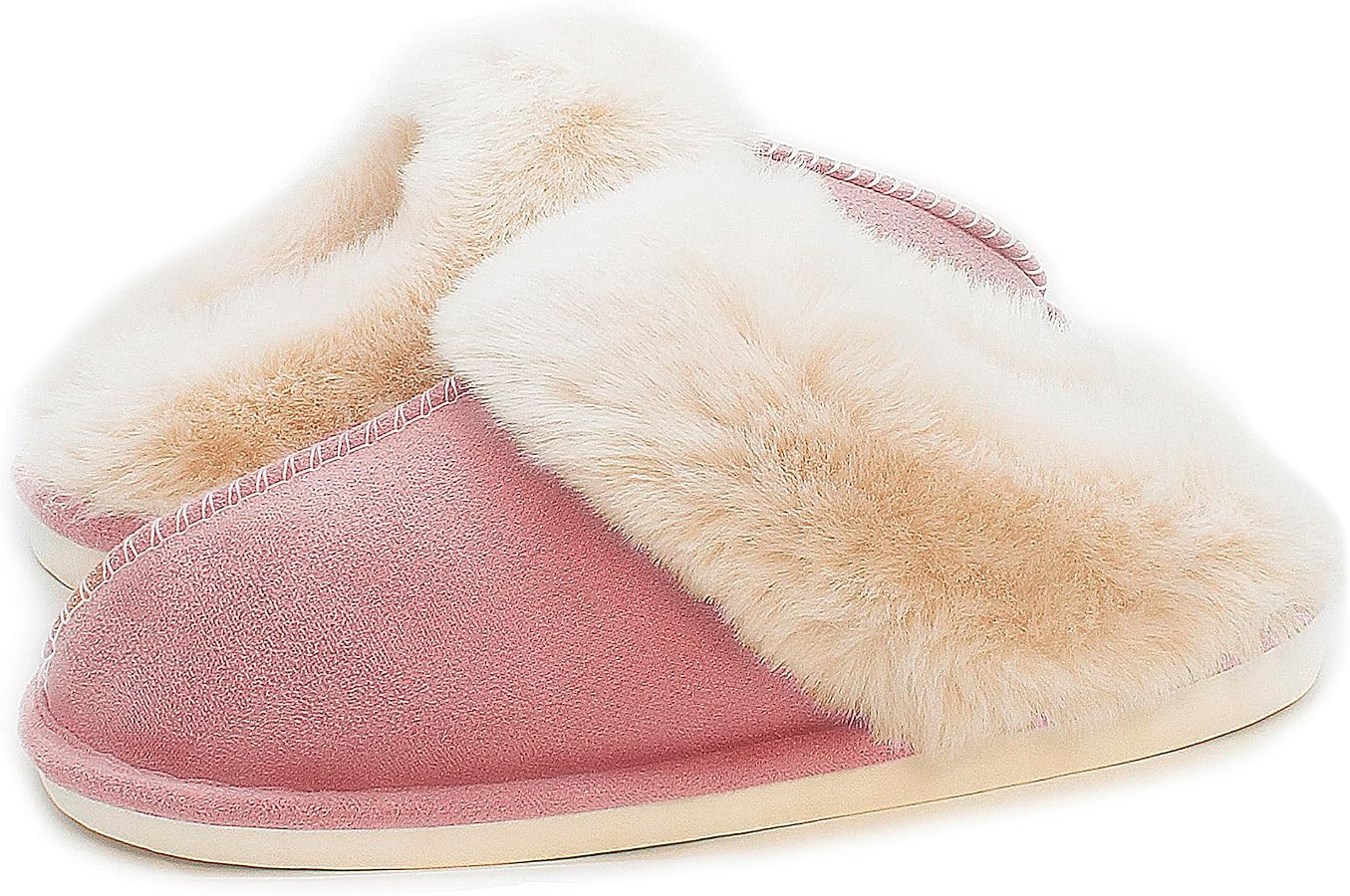 Slippers for Women Men Cozy Memory Foam Plush Fleece House Shoes Furry Wool-Like w/Indoor Outdoor | Amazon (CA)
