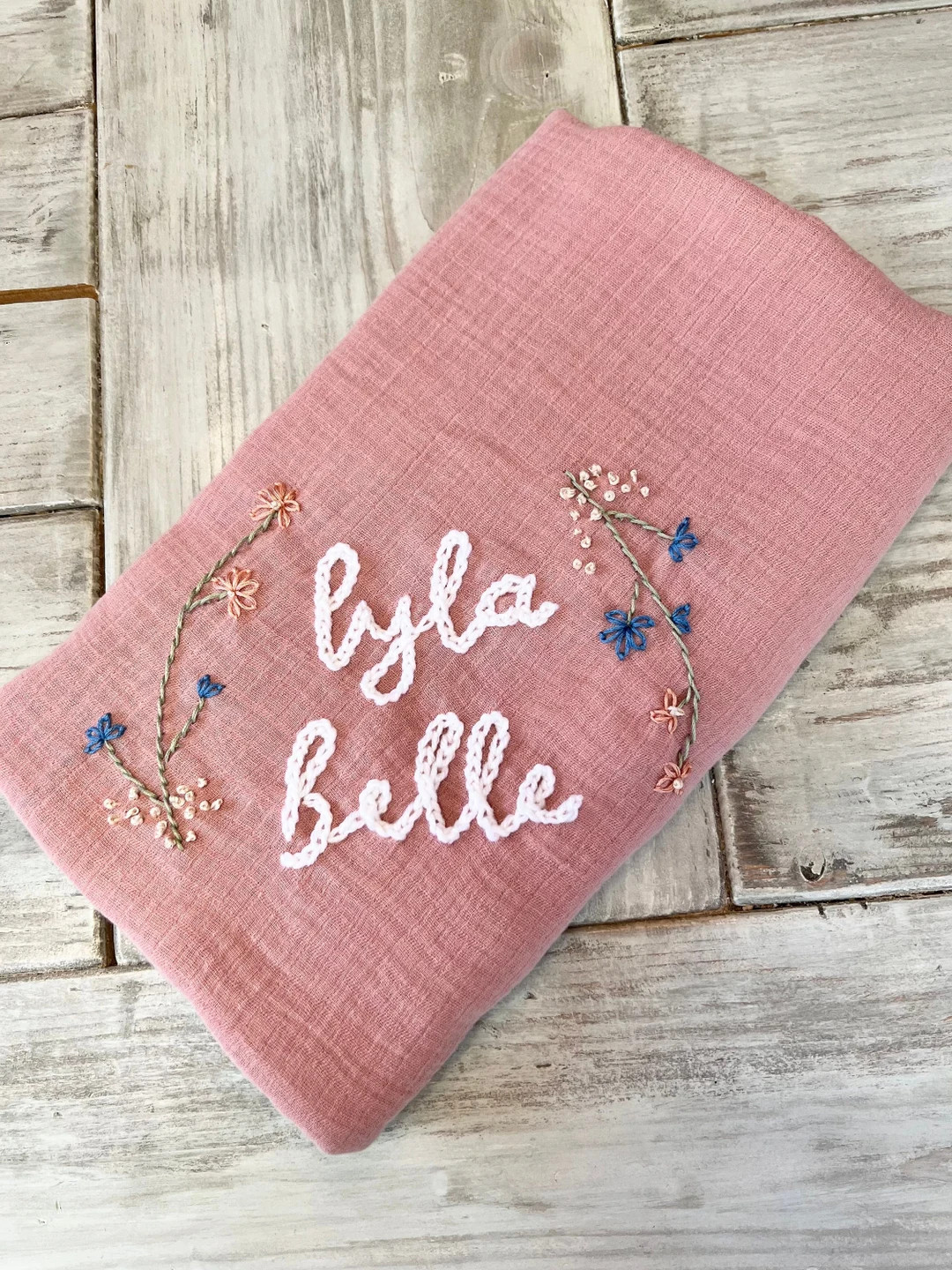 Hand Embroidered Personalized Baby Blankets - Etsy | Etsy (US)