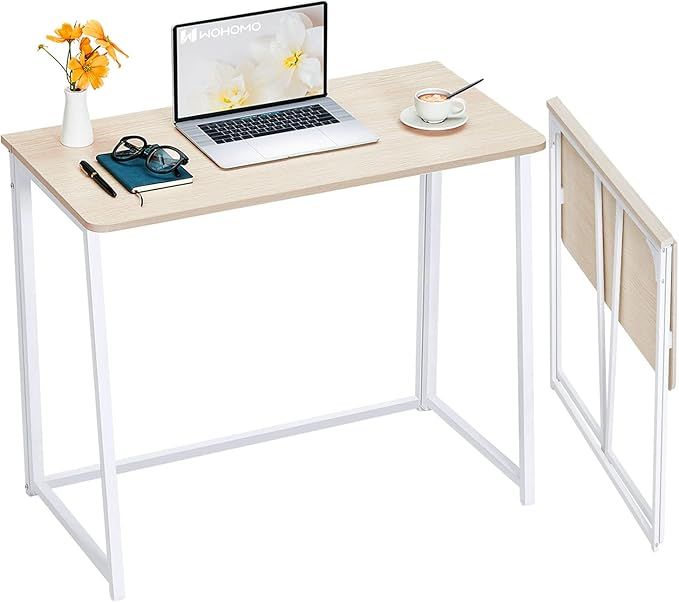 WOHOMO Folding Desk, Small Foldable Desk 31.5" for Small Spaces, Space Saving Computer Table Writ... | Amazon (US)