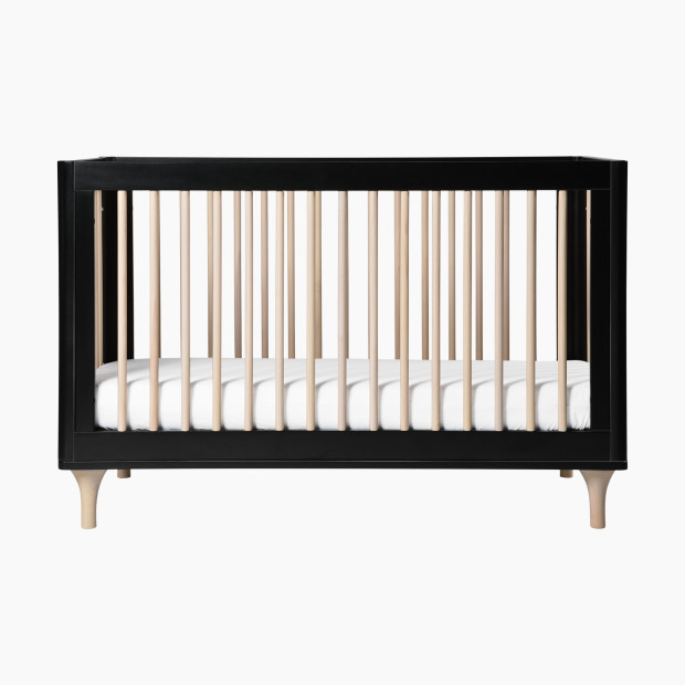 babyletto Lolly 3-in-1 Convertible Crib with Toddler Bed Conversion Kit in Black/Washed Natural Size 53.625"" x 30.25"" x 35.25 | Babylist