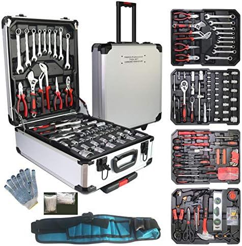 Arcwares 799pcs Aluminum Trolley Case Tool Set Silver, House Repair Kit Set, Household Hand Tool Set | Amazon (US)
