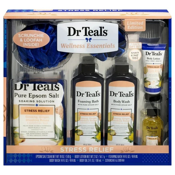 Dr Teal’s Stress Relief Bath Gift Set with Loofah, 7Piece | Walmart (US)