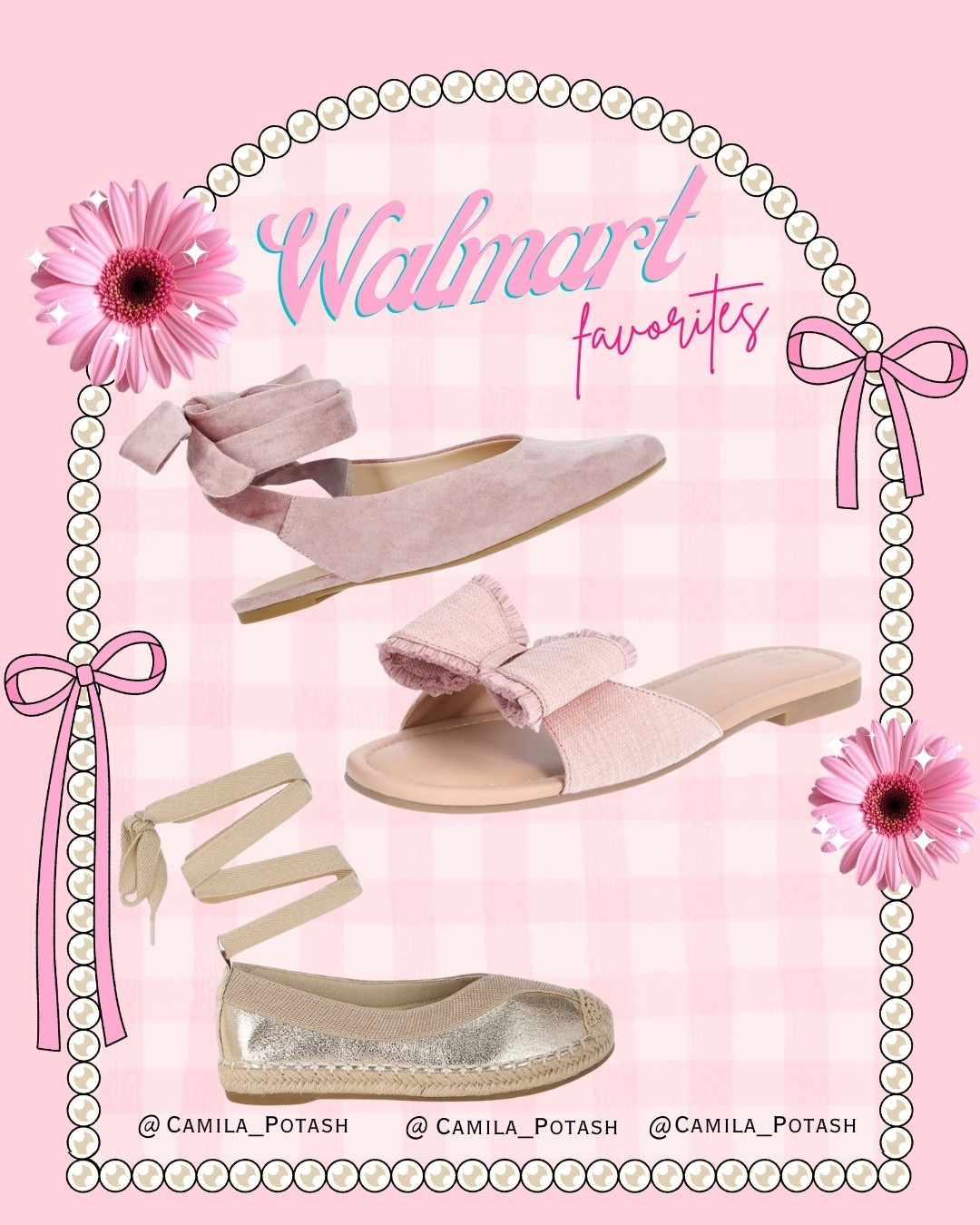 These Walmart finds are giving soft feminine energy with the cutest bow details 🎀💗

I’ve been loving shoes that feel romantic, girly, and easy to style, and these picks are perfect for adding a delicate touch to everyday outfits. They’re the kind of shoes that instantly make a simple look feel a little more polished and special.

🎀 Blush ankle wrap ballet flats
These are such a beautiful feminine style. The soft blush tone paired with the ankle wrap ribbon makes them feel elegant and romantic. They look amazing with dresses, skirts, or even jeans when you want a subtle ballet-core vibe.

🎀 Bow slide sandals
If you love simple shoes with a statement detail, these are perfect. The oversized bow gives them a chic, playful look while still being comfortable enough for everyday wear.

✨ Metallic espadrille flats with ankle tie
These are the perfect mix of casual and elevated. The metallic finish adds a little shine while the espadrille sole keeps them relaxed and summery. They’re perfect for vacation outfits, summer dresses, or linen looks.

I love finding affordable pieces that still feel stylish and feminine, and Walmart has been such a great place for cute shoe finds lately.

Everything is linked in my LTK if you want to check them out.


Walmart fashion finds
Walmart shoe finds
Walmart ballet flats
bow sandals women
bow detail sandals
blush ballet flats women
ankle wrap flats
espadrille flats women
metallic espadrille shoes
feminine shoes aesthetic
cute Walmart shoes
girly style shoes
romantic style shoes
summer shoes Walmart
spring shoes Walmart
affordable fashion Walmart
budget friendly fashion finds
LTK Walmart finds

#LTKSaleAlert #LTKSpringSale #LTKdayinmylife