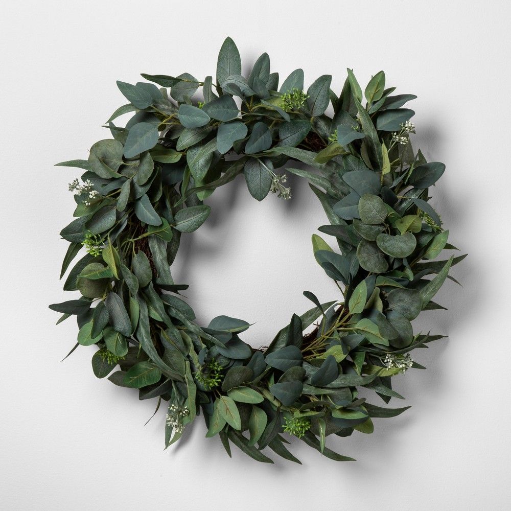 24"" Faux Seeded Eucalyptus Wreath - Hearth & Hand with Magnolia | Target