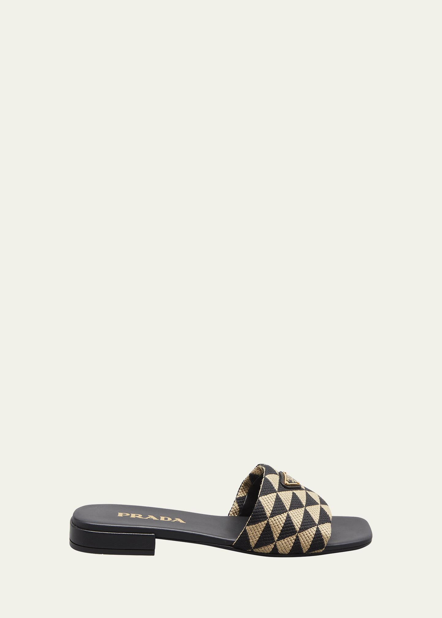 Prada Triangle Jacquard Flat Sandals | Bergdorf Goodman