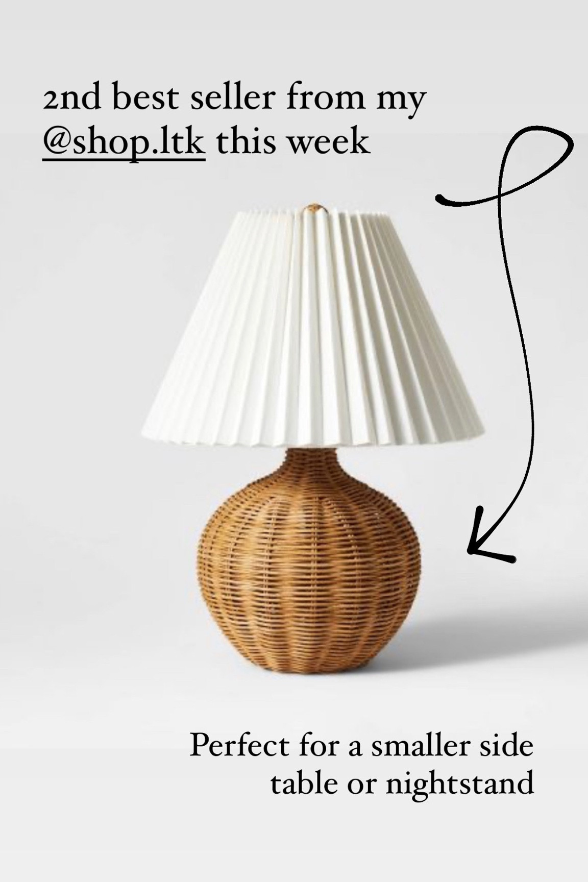 2nd best seller this week!

Adorable wicker lamp from Target. Perfect for a nursery or little girls room. 

#lamp #tablelamp #desklamp #nightstand #targetfinds #targethome 

#LTKhome