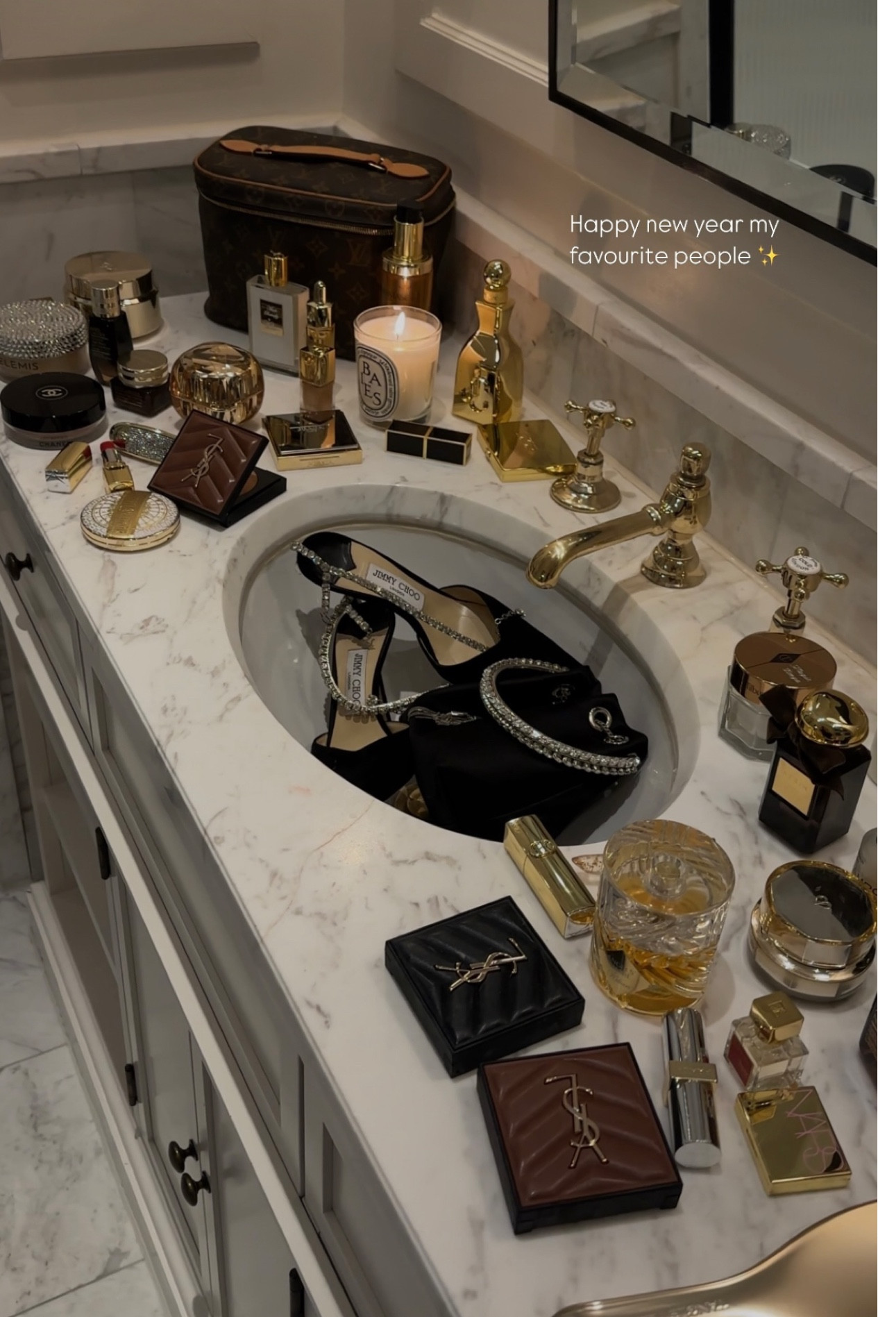 GRWM for New Year’s Eve 🥂💋 the ultimate girls evening, makeup and skincare with Jimmy Choo heels and Bon Bon bag, perfect party accessories 

#LTKgrwm #LTKbeauty #LTKpartywear