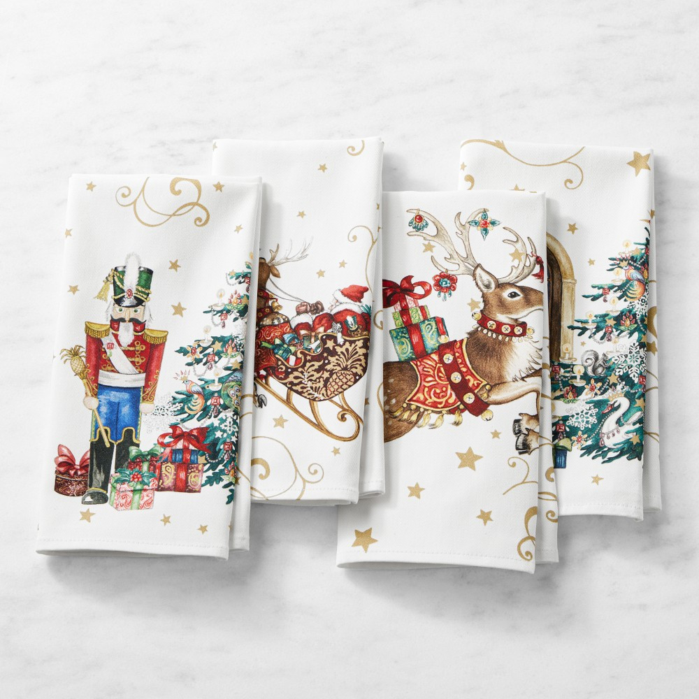 'Twas the Night Before Christmas Napkins, Set of 4 | Williams-Sonoma