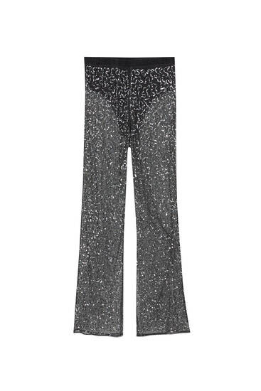 FLOWING TROUSERS WITH SEQUINS | PULL and BEAR UK