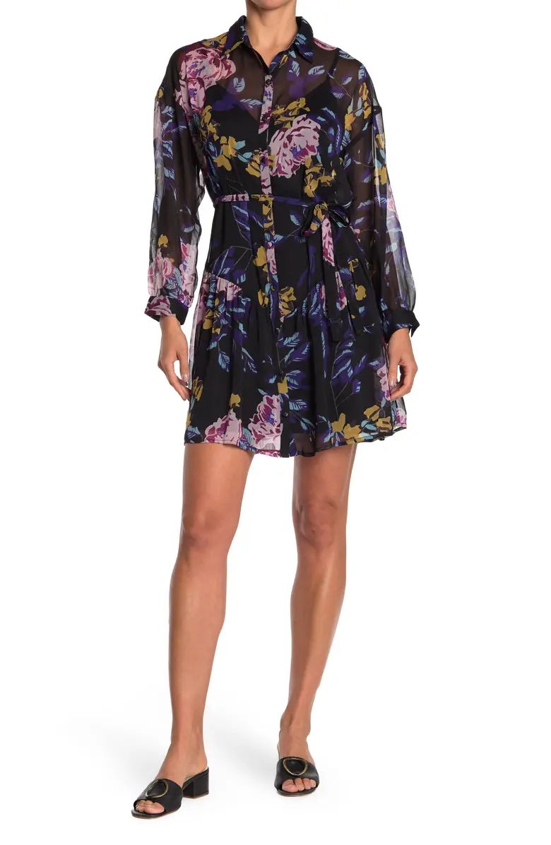 Floral Print Chiffon Shirt Dress | Nordstromrack | Nordstrom Rack