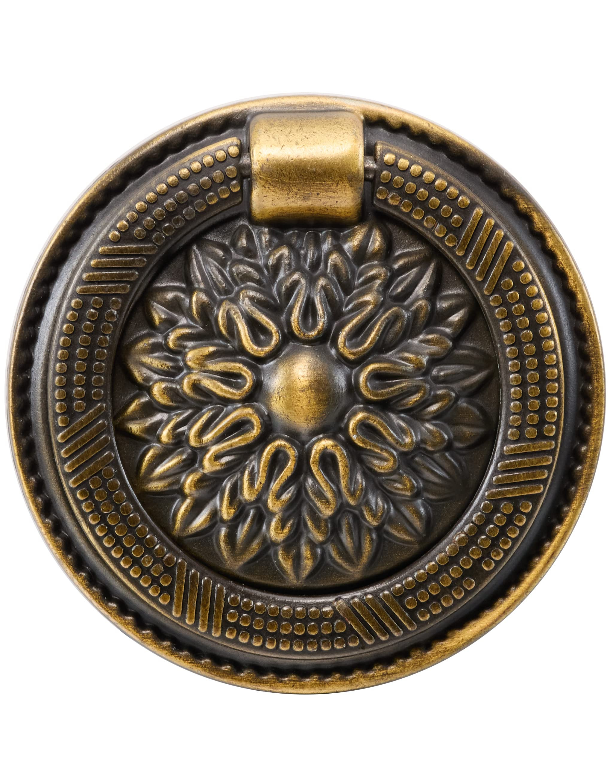 Antique Brass Cabinet Pulls 3 Pack 2.35 inch Diameter Vintage Pulls, Hardware Pulls for Bar Bathr... | Amazon (US)