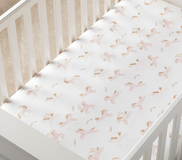 Mila Metallic Crib Fitted Sheet | Pottery Barn Kids