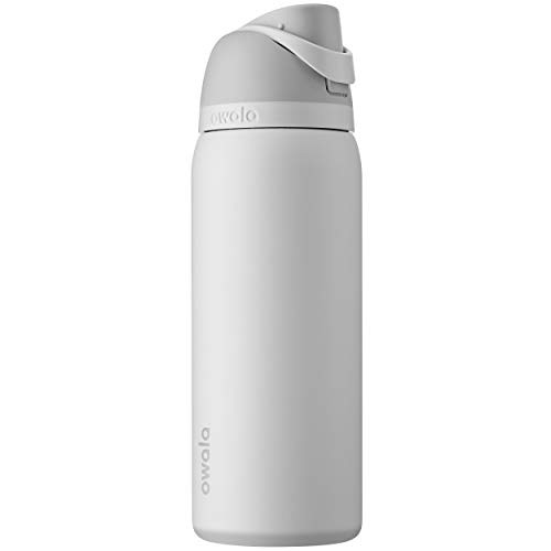Owala FreeSip Insulated Stainless Steel Water Bottle with Straw, BPA-Free Sports Water Bottle, Great for Travel, 32 Oz, Shy Marshmallow | Amazon (US)