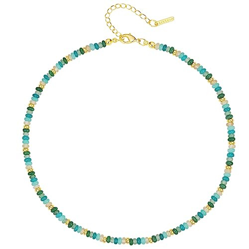 KissYan Boho Beaded Choker Necklace for Women, Gemstone Choker Natural Stone Freshwater Pearl Sur... | Amazon (US)