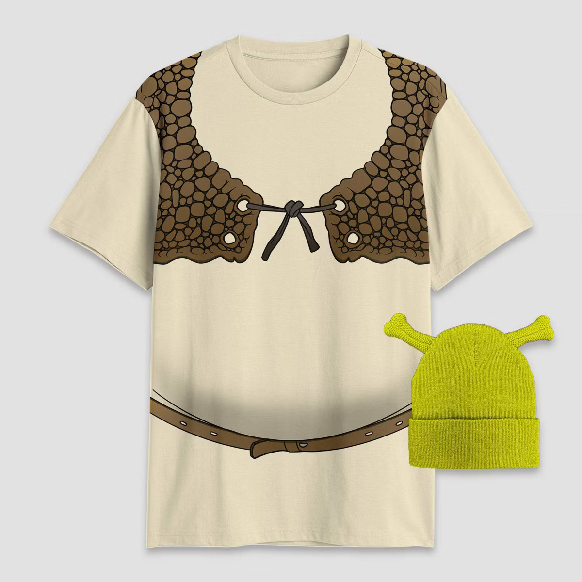Men's Shrek Hat and Short Sleeve Graphic T-Shirt - Green/Beige | Target