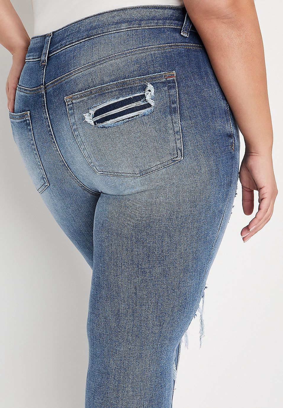 Plus Size edgely™ Super Skinny High Rise Frayed Jean | Maurices