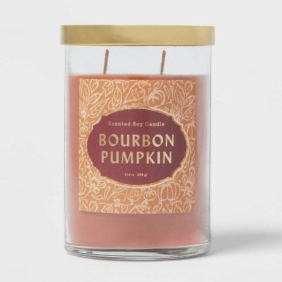 25.1oz Lidded Glass Jar 2-Wick Bourbon Pumpkin Candle - Opalhouse&#8482; | Target