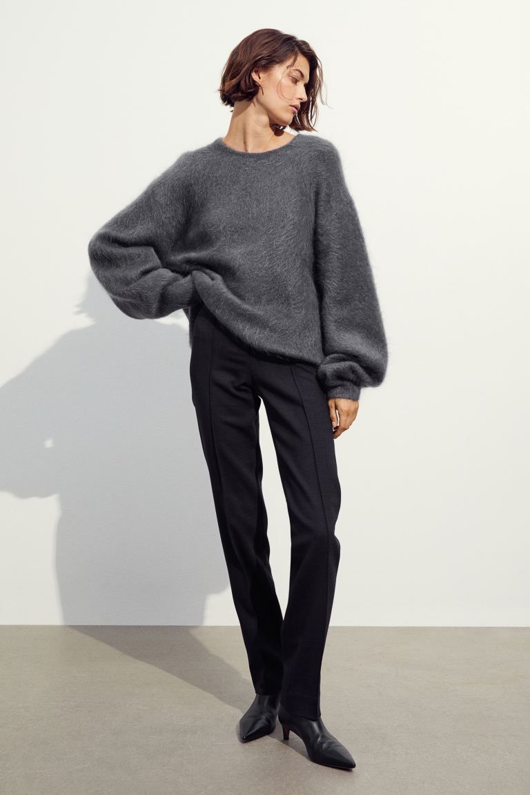 Mohair-blend jumper - Dark grey - Ladies | H&M GB | H&M (UK, MY, IN, SG, PH, TW, HK)