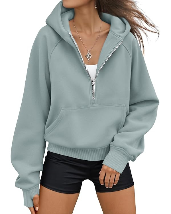 AUTOMET Womens Hoodies Fleece Fall Fashion Outfits Workout Sweatshirts Y2k Winter Zip Up Jackets ... | Amazon (US)